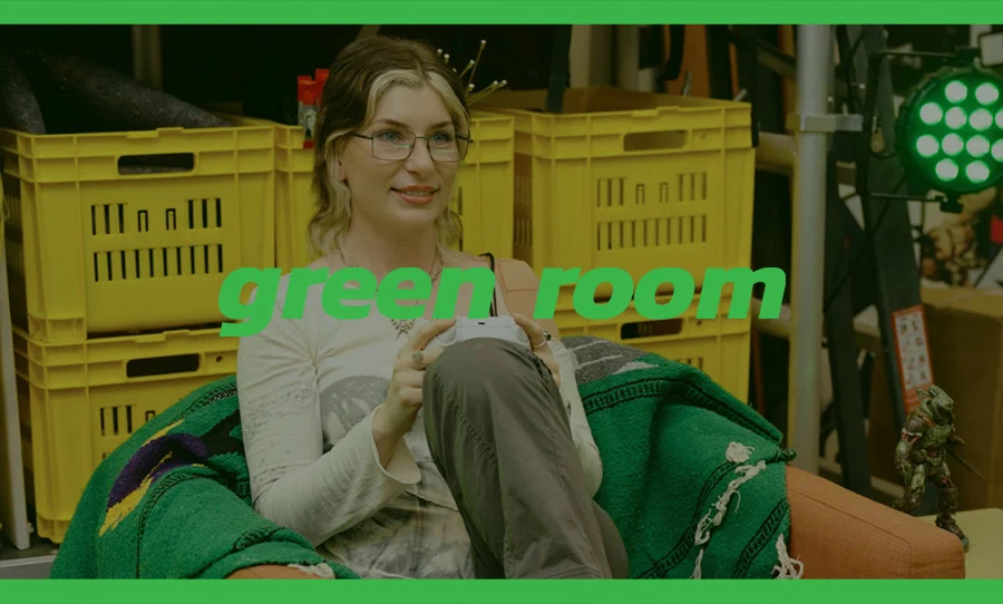 Sarah Wolfe in the Green Room